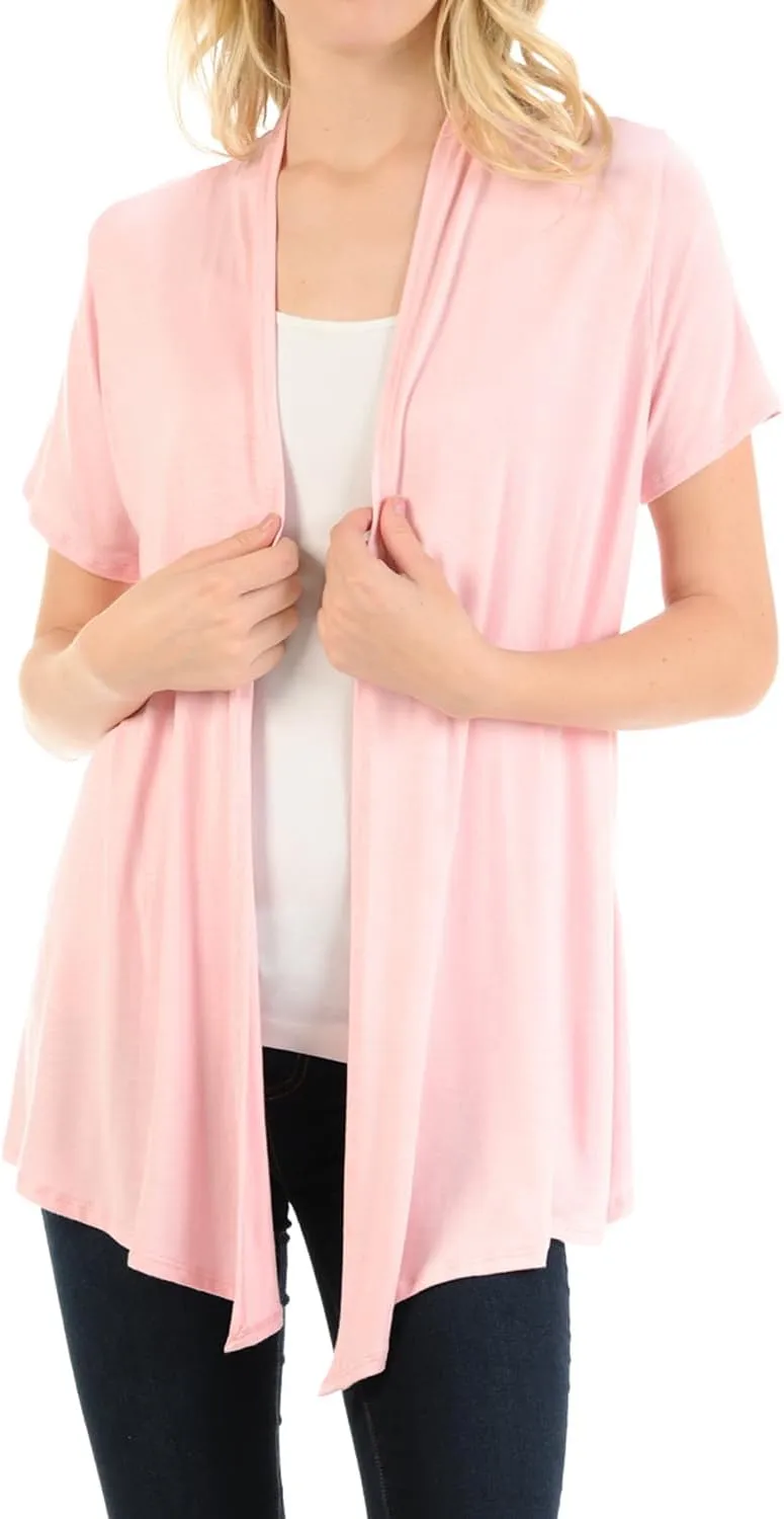 Pastel by Vivienne Women's Short Sleeve Open Front Vest