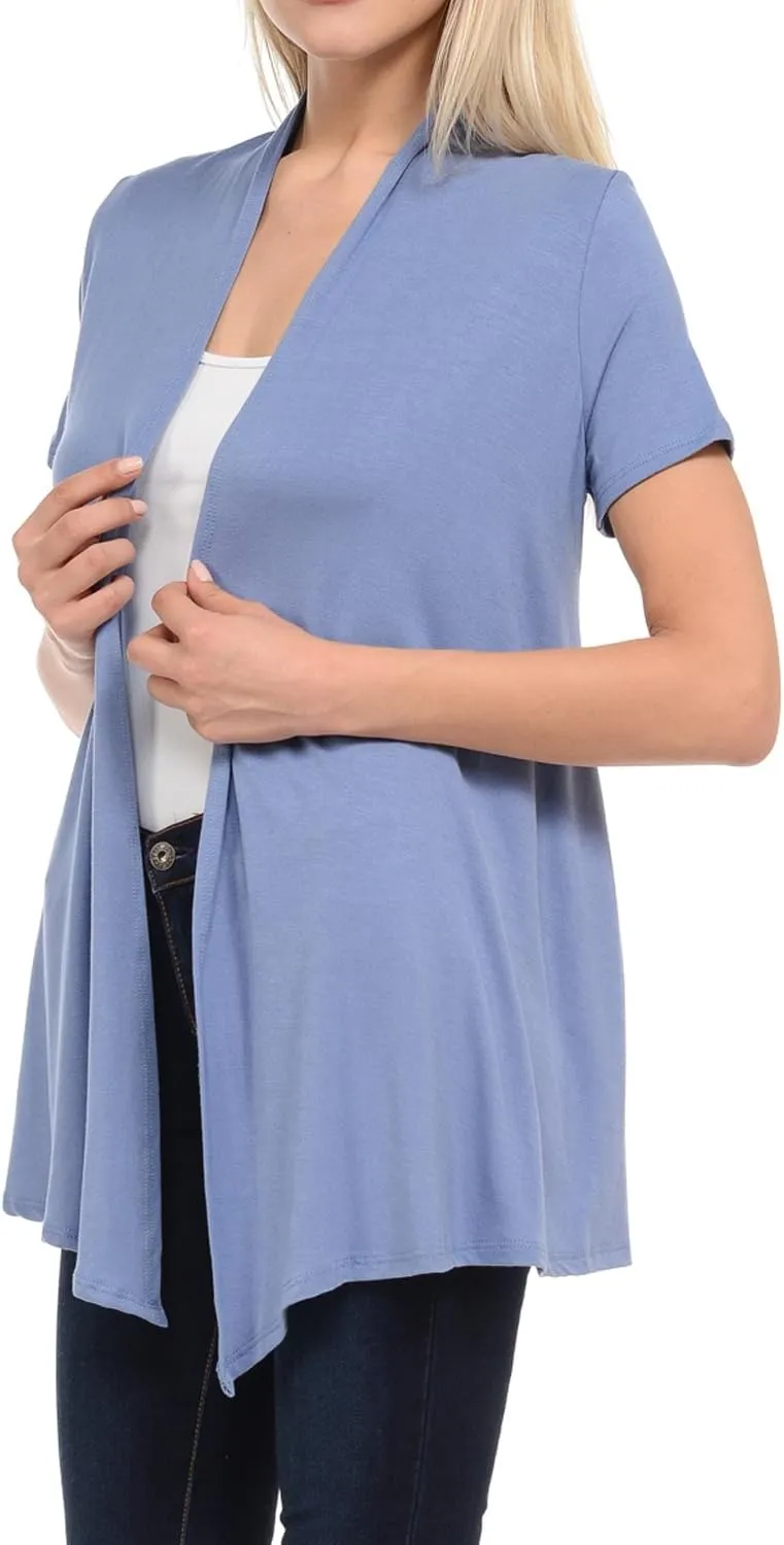Pastel by Vivienne Women's Short Sleeve Open Front Vest