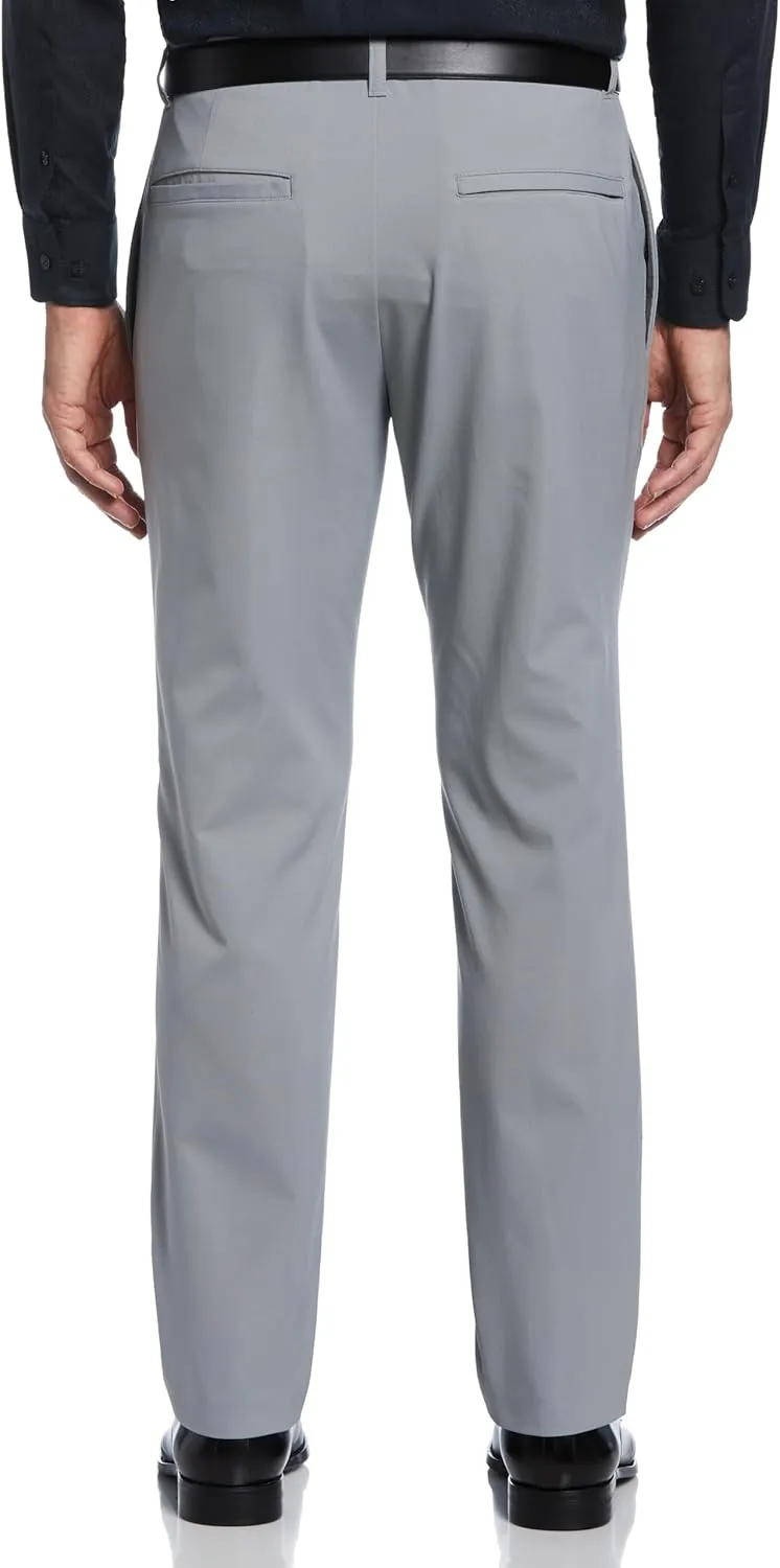 Perry Ellis Portfolio Slim Fit Men's Dress Pants, Flat Front, Stretch Fabric, Soft and Durable Slacks for Men