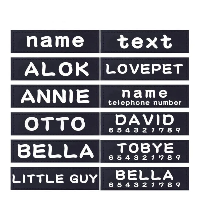 Personalized Dog Harness Labels Pair