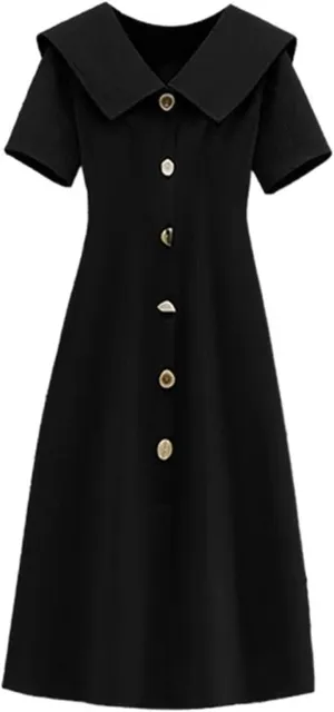 Plus Size Summer French Waist-Defined A-Line Midi Dress