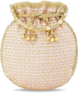 Potli Bags for Women Evening Bag Clutch Ethnic Bride Purse with Drawstring (FPB03)