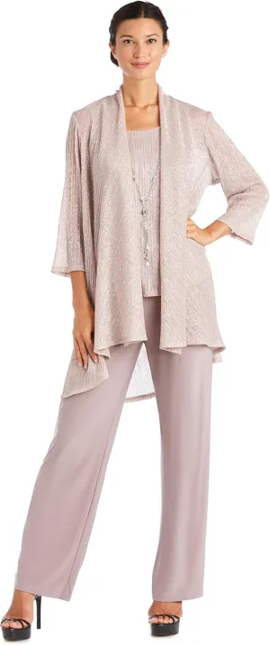 R&M Richards Womens 3PC Pants Open-Front Blazer