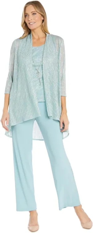 R&M Richards Womens 3PC Pants Open-Front Blazer
