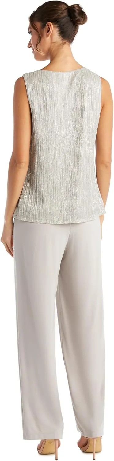 R&M Richards Womens 3PC Pants Open-Front Blazer