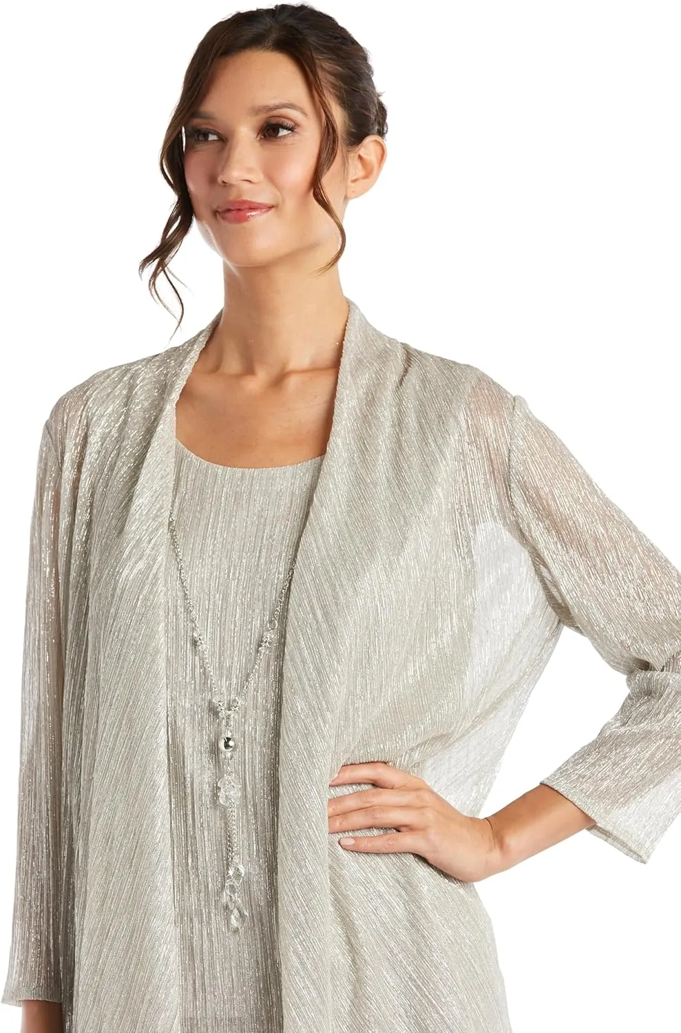R&M Richards Womens 3PC Pants Open-Front Blazer