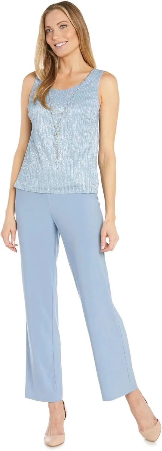 R&M Richards Womens 3PC Pants Open-Front Blazer