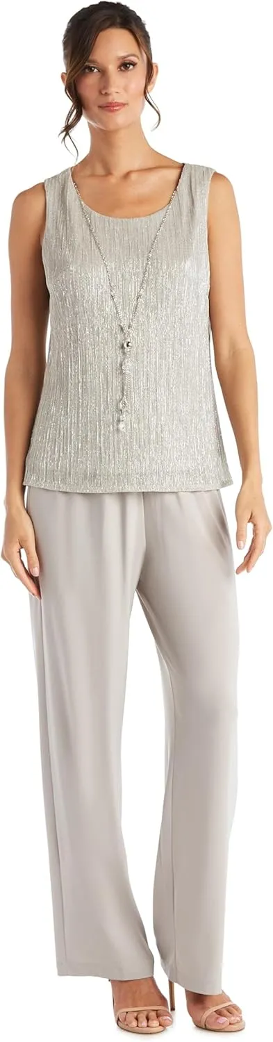 R&M Richards Womens 3PC Pants Open-Front Blazer