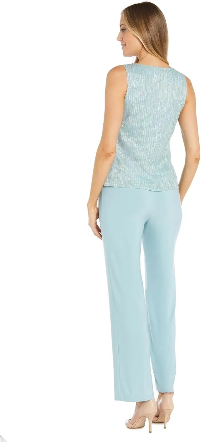 R&M Richards Womens 3PC Pants Open-Front Blazer
