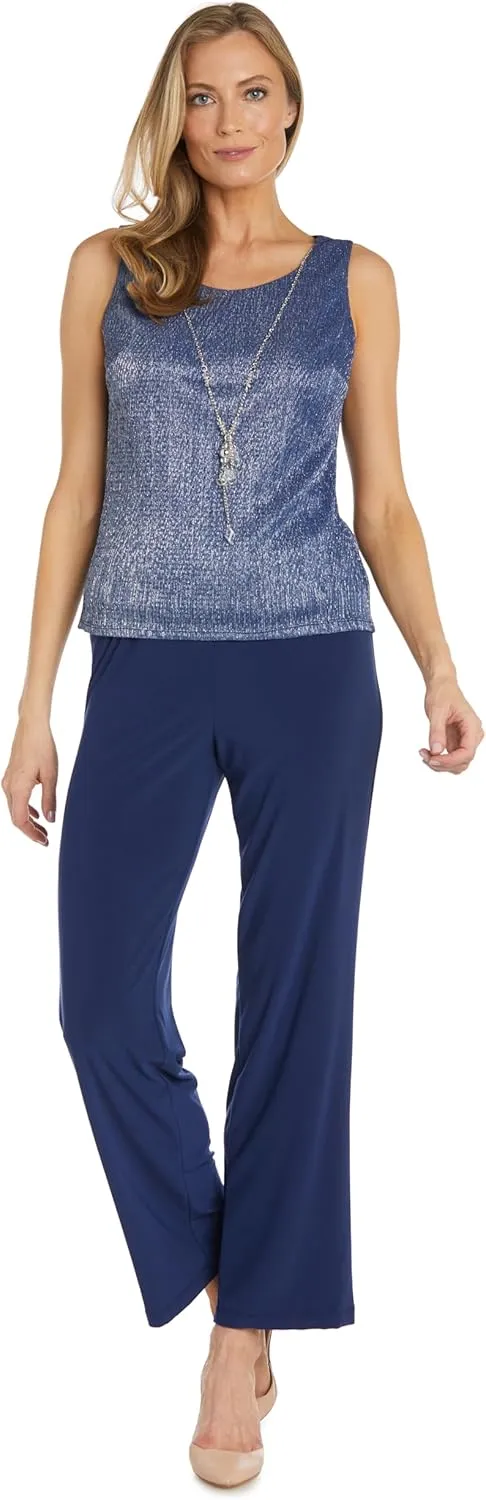 R&M Richards Womens 3PC Pants Open-Front Blazer