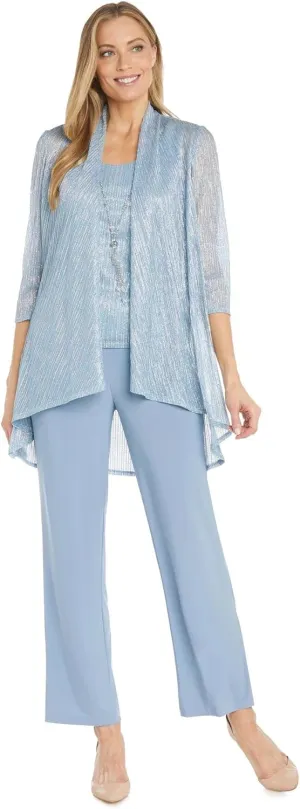 R&M Richards Womens 3PC Pants Open-Front Blazer
