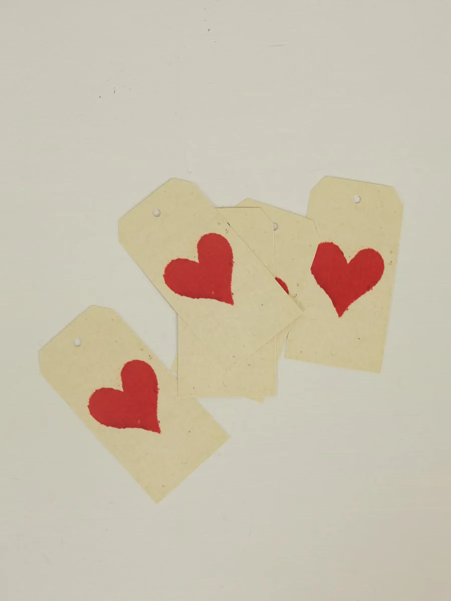 Set of 5 Gift Tags - Heart