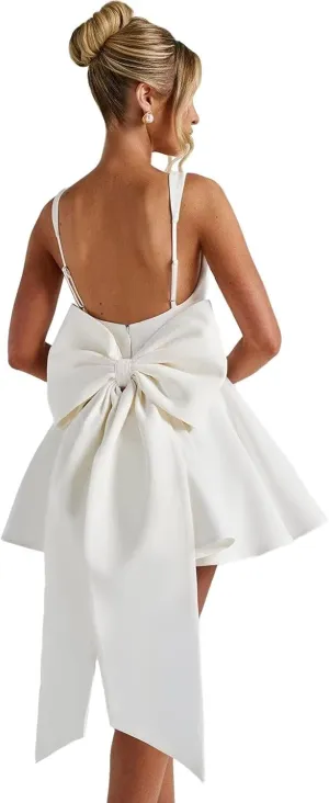Sevintage Short Wedding Dresses for Bride with Bow Simple 2025 Homecoming Dress Cocktail Prom Gowns