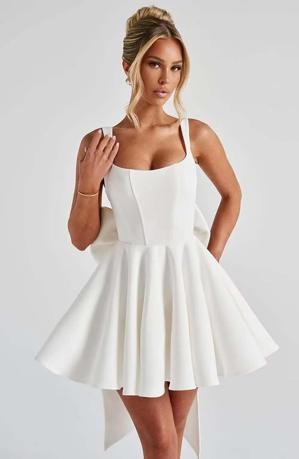 Sevintage Short Wedding Dresses for Bride with Bow Simple 2025 Homecoming Dress Cocktail Prom Gowns