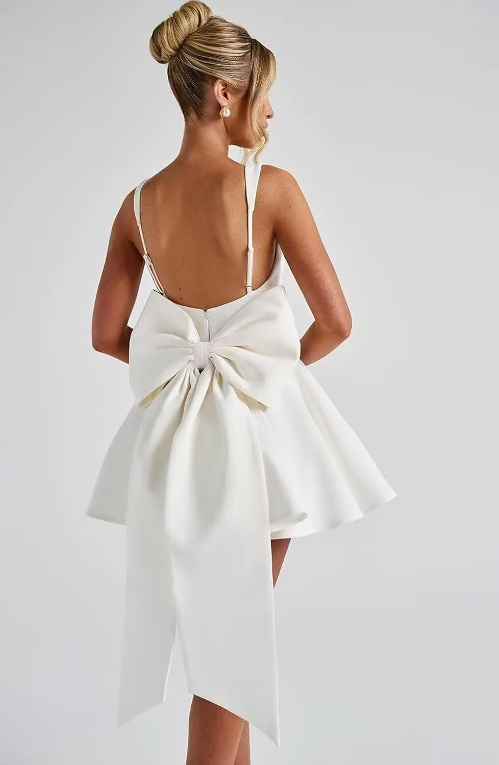 Sevintage Short Wedding Dresses for Bride with Bow Simple 2025 Homecoming Dress Cocktail Prom Gowns