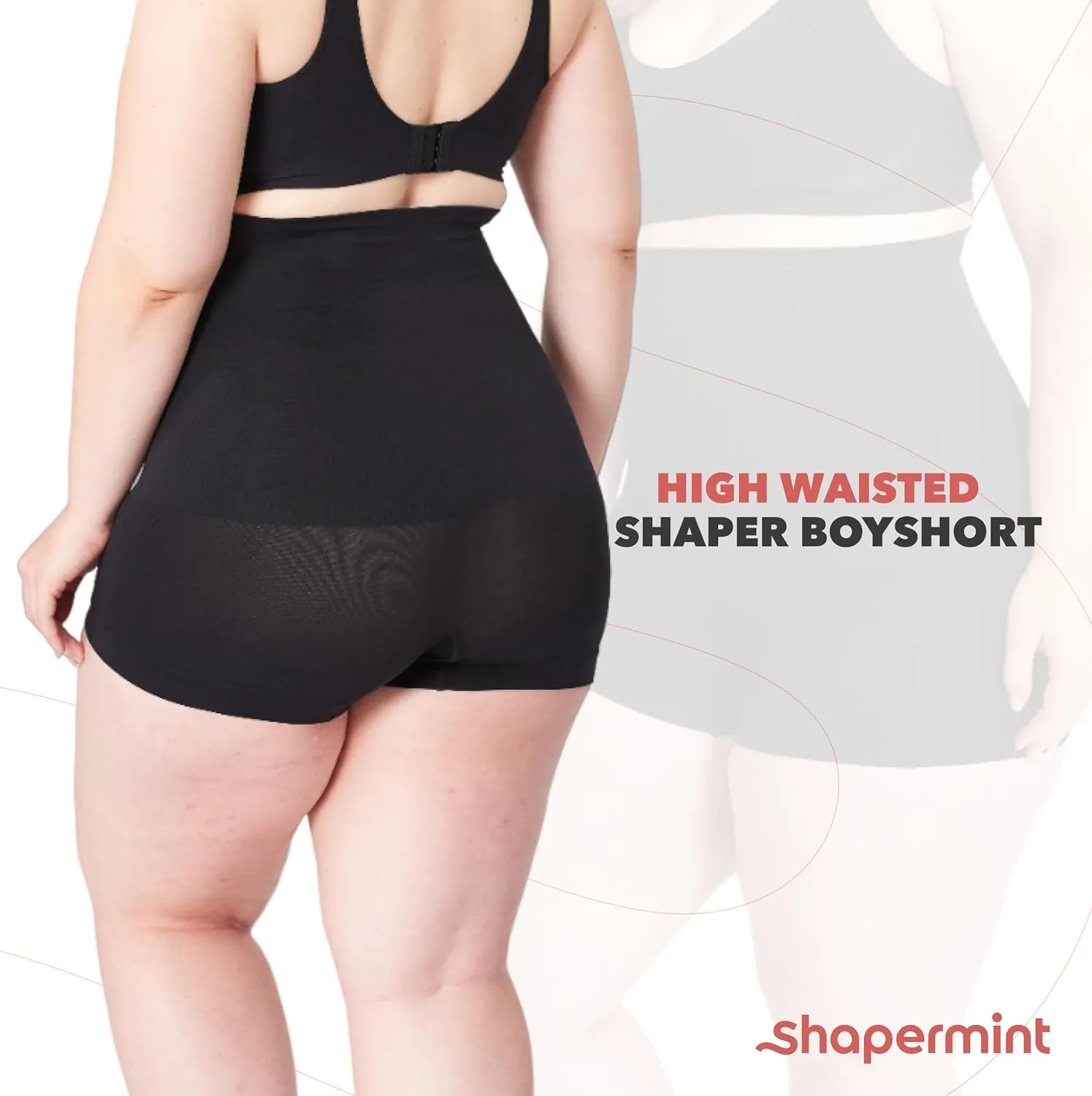 SHAPERMINT Tummy Control Shapewear - Body Shaper Tummy Control Boyshort, Body Shaper for Women, Plus Size Shapewear