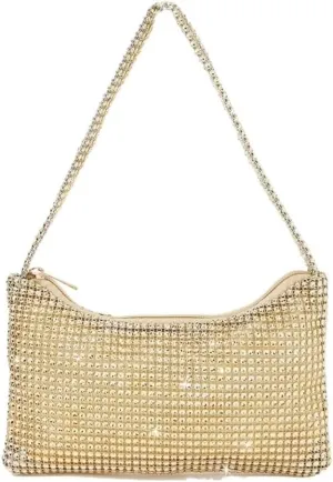 Shiny Rhinestone Portable Zippered Evening Bag Suitable For Weddings, Parties, And Gatherings