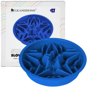 Slow Feed Dog Bowl for Raised Pet Feeders - 4-Cup Star Maze Bowl for 8.9-9.25 Inch Feeder Holes