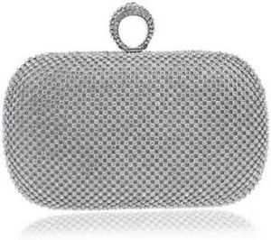 Sparkly Rhinestone Evening Clutch for Women  Glitter Formal Purse with Removable Chain Strap for Wedding, Prom, Party