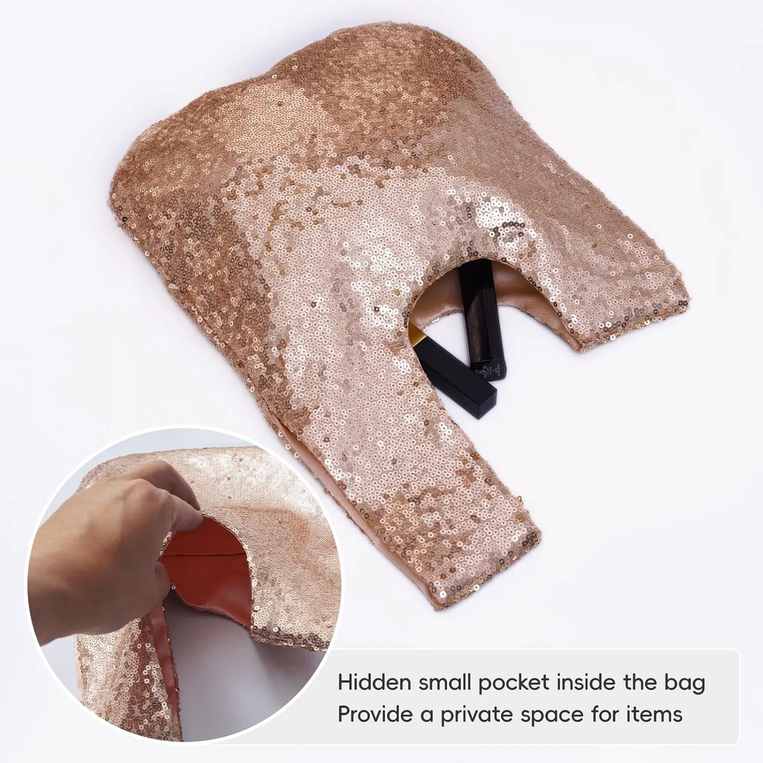 SquarePie Sequin Evening Bag Wrist Handbag Glitter Clutch Phone Wallet Purse Portable Pouch
