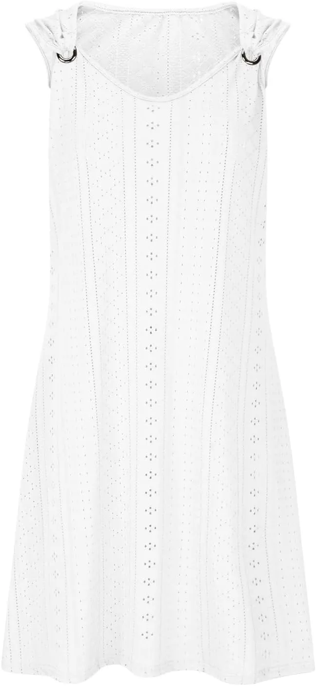 Summer Dresses for Women 2025 Sleeveless Beach Casual Sundresses Swimsuit Cover Ups Spring Casual Loose Tank Dress