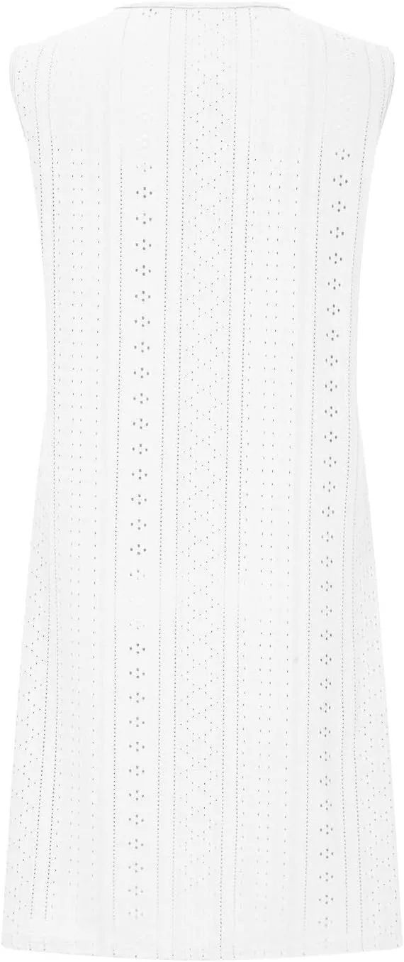 Summer Dresses for Women 2025 Sleeveless Beach Casual Sundresses Swimsuit Cover Ups Spring Casual Loose Tank Dress