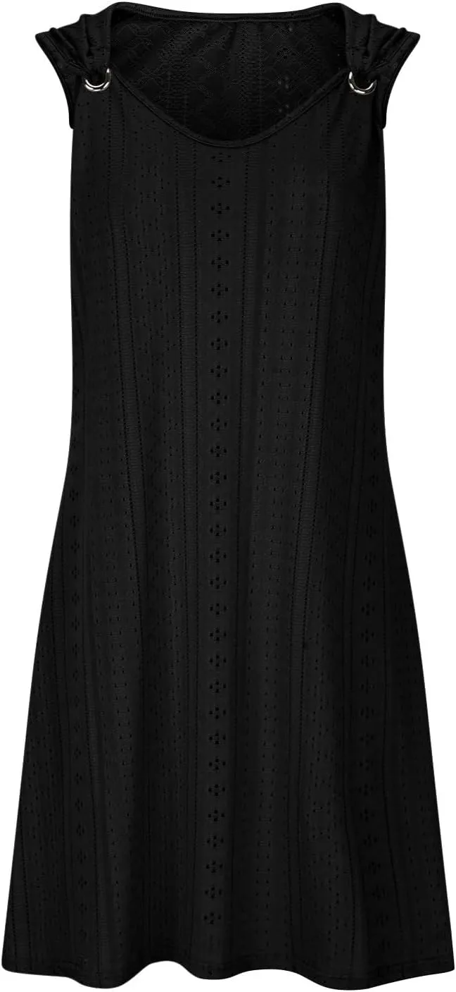 Summer Dresses for Women 2025 Sleeveless Beach Casual Sundresses Swimsuit Cover Ups Spring Casual Loose Tank Dress