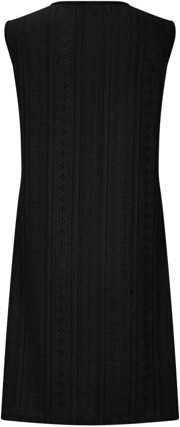 Summer Dresses for Women 2025 Sleeveless Beach Casual Sundresses Swimsuit Cover Ups Spring Casual Loose Tank Dress