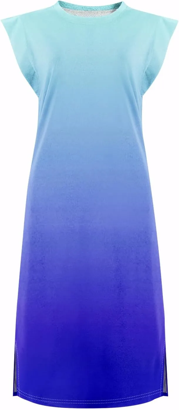 Summer Dresses for Women 2025 Sleeveless Boho Tie Dye Tank Dress Beach A Line Flowy Midi Sundress with Pocket