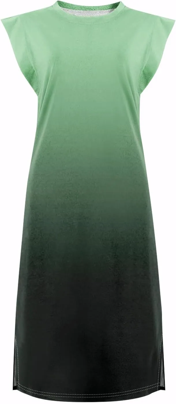Summer Dresses for Women 2025 Sleeveless Boho Tie Dye Tank Dress Beach A Line Flowy Midi Sundress with Pocket