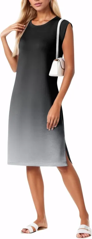 Summer Dresses for Women 2025 Sleeveless Boho Tie Dye Tank Dress Beach A Line Flowy Midi Sundress with Pocket