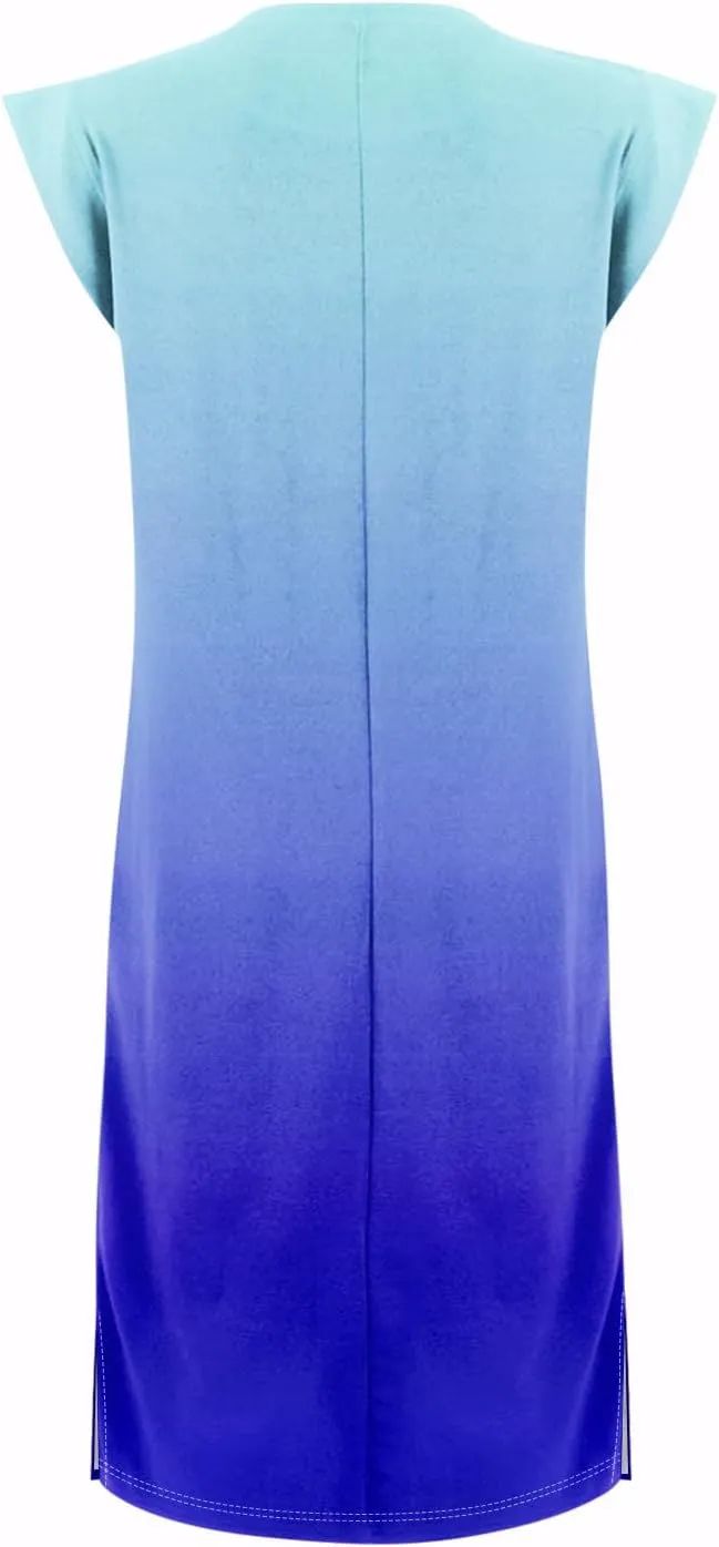 Summer Dresses for Women 2025 Sleeveless Boho Tie Dye Tank Dress Beach A Line Flowy Midi Sundress with Pocket