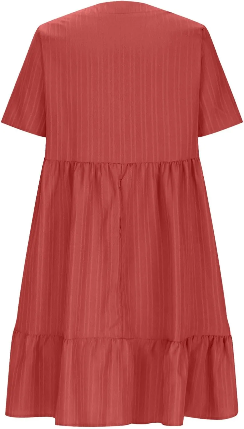 Summer Dresses for Women 2025 Vacation Solid Simple High Waist Beach Sundress Casual Short Sleeve T-Shirt Dress