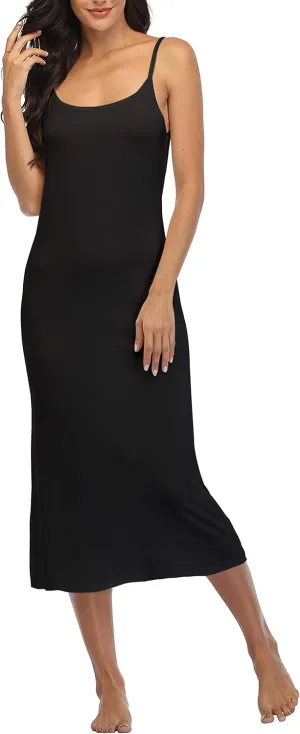 Summienlink Women's Full Slip for Under Dresses Sexy Long Sleeveless Nightgown Cami Dress