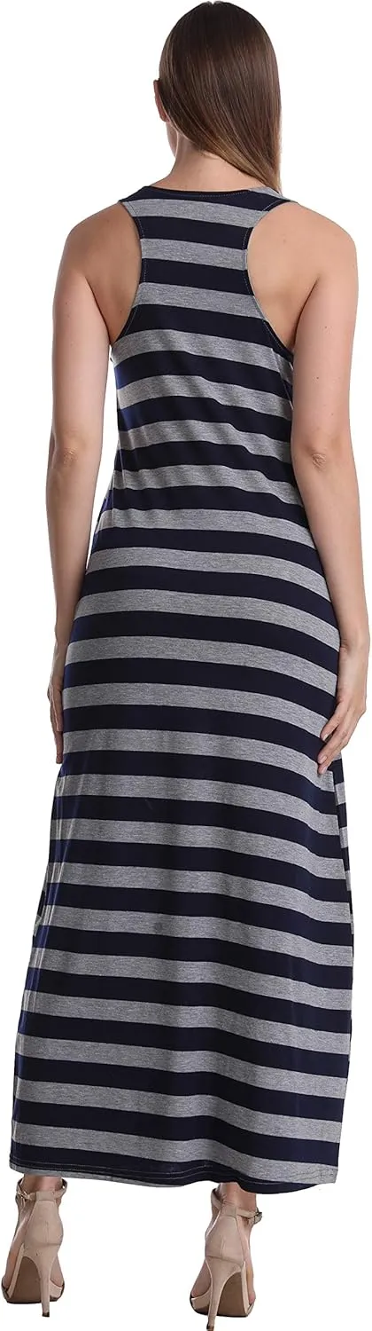 SUMONA Women Long Tank Tops Ankle Length Maxi Dress Bodycon Sleeveless Racerback