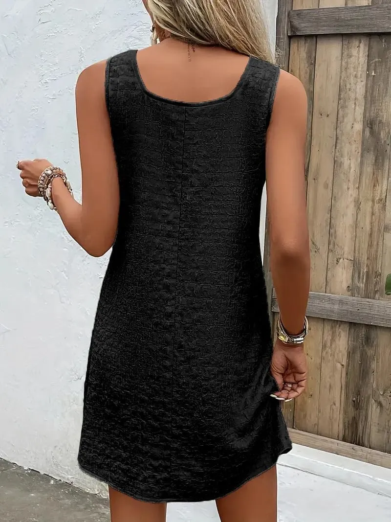 Sundresses for Women 2024 Sleeveless Summer Casual Tank Dress Above Knee Length Flowy Beach Vacation Tshirt Dress
