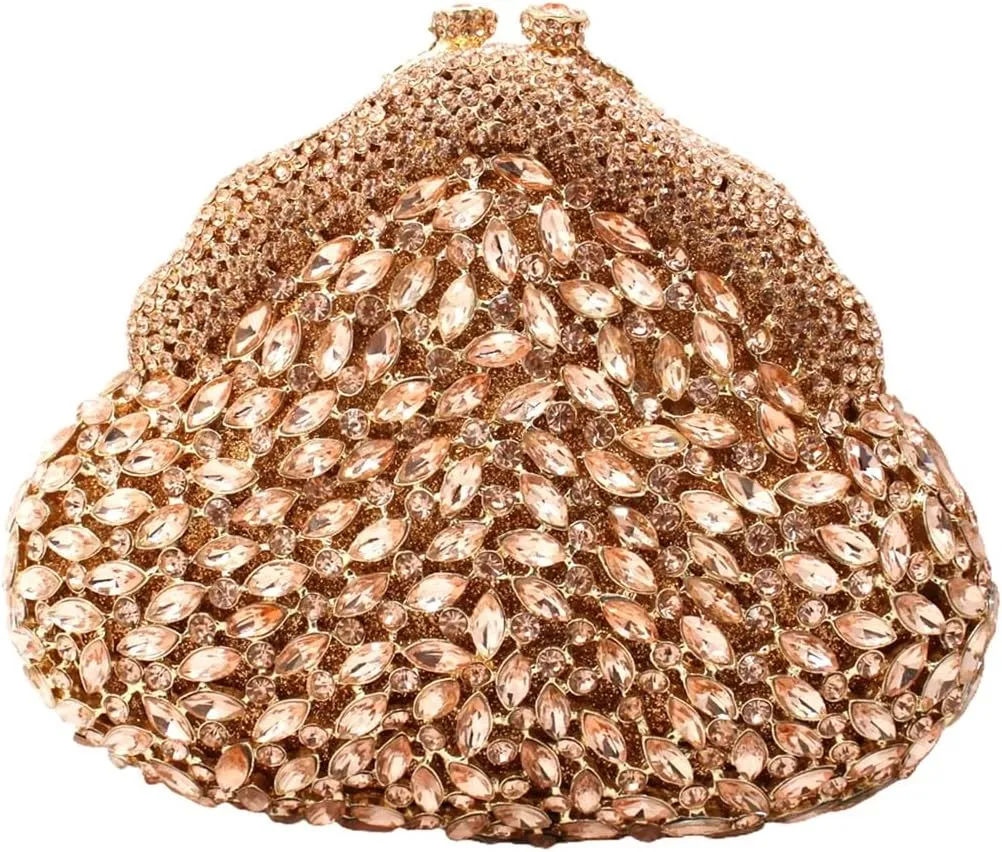 UMREN Women Glittering Luxury Crystal Evening Bag Rhinestone Clutch Purse Diamond Handbag Wedding Clutch Bag for Prom Party