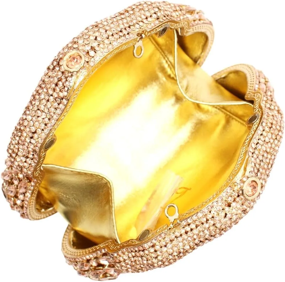 UMREN Women Glittering Luxury Crystal Evening Bag Rhinestone Clutch Purse Diamond Handbag Wedding Clutch Bag for Prom Party