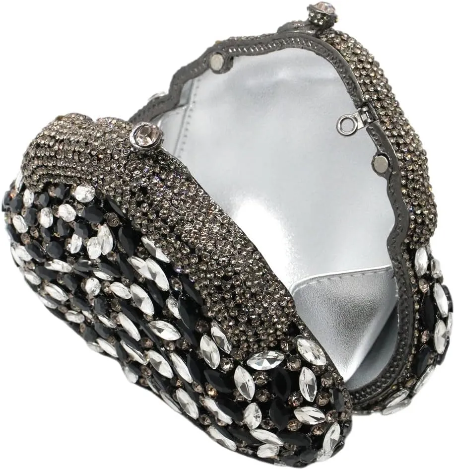 UMREN Women Glittering Luxury Crystal Evening Bag Rhinestone Clutch Purse Diamond Handbag Wedding Clutch Bag for Prom Party