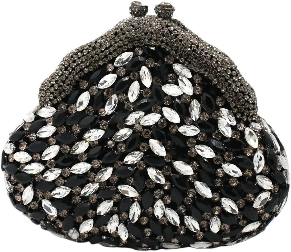 UMREN Women Glittering Luxury Crystal Evening Bag Rhinestone Clutch Purse Diamond Handbag Wedding Clutch Bag for Prom Party