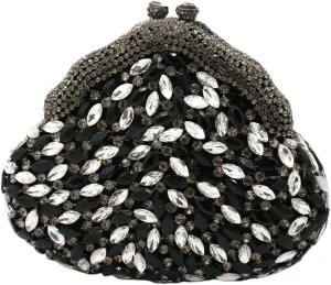 UMREN Women Glittering Luxury Crystal Evening Bag Rhinestone Clutch Purse Diamond Handbag Wedding Clutch Bag for Prom Party