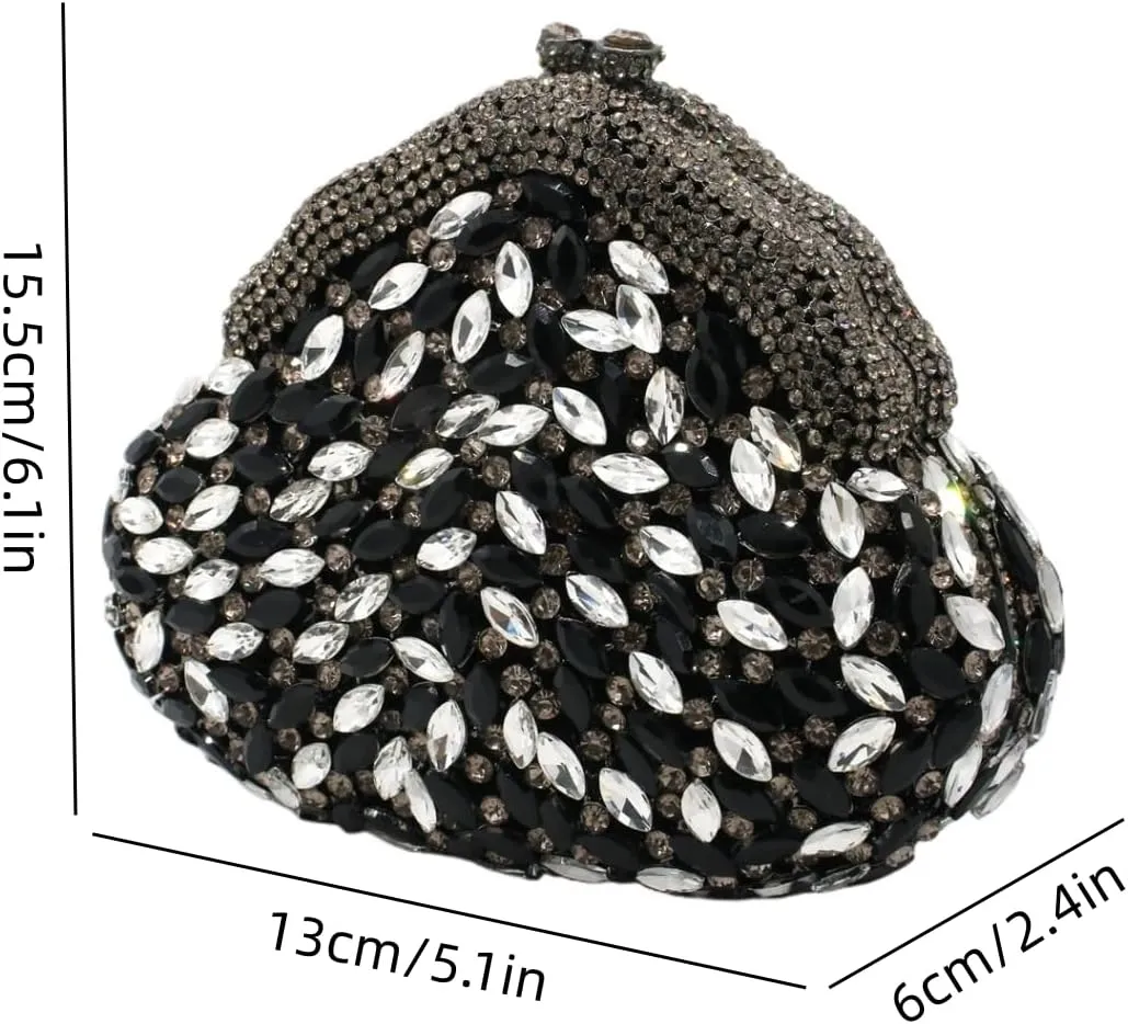 UMREN Women Glittering Luxury Crystal Evening Bag Rhinestone Clutch Purse Diamond Handbag Wedding Clutch Bag for Prom Party