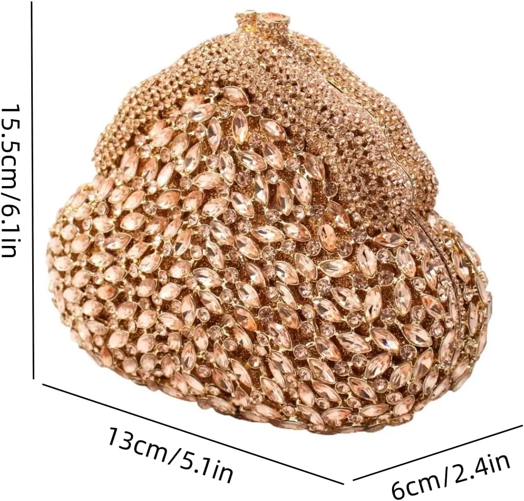 UMREN Women Glittering Luxury Crystal Evening Bag Rhinestone Clutch Purse Diamond Handbag Wedding Clutch Bag for Prom Party