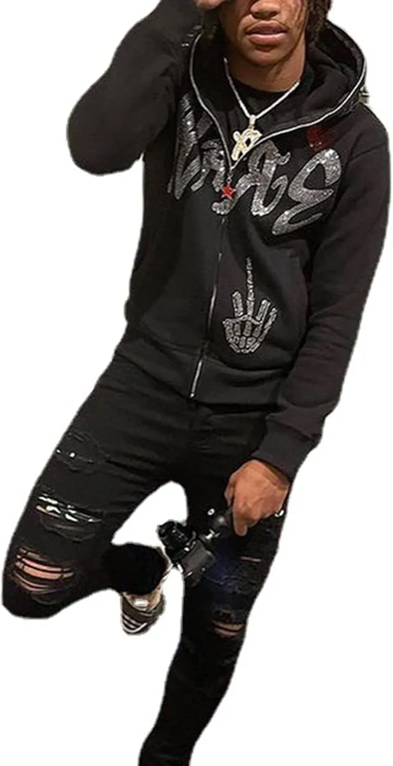 Unisex Oversize Jacket Grunge Punk Dark Sweatshirt Oversized Pullover Jacket Streetwear