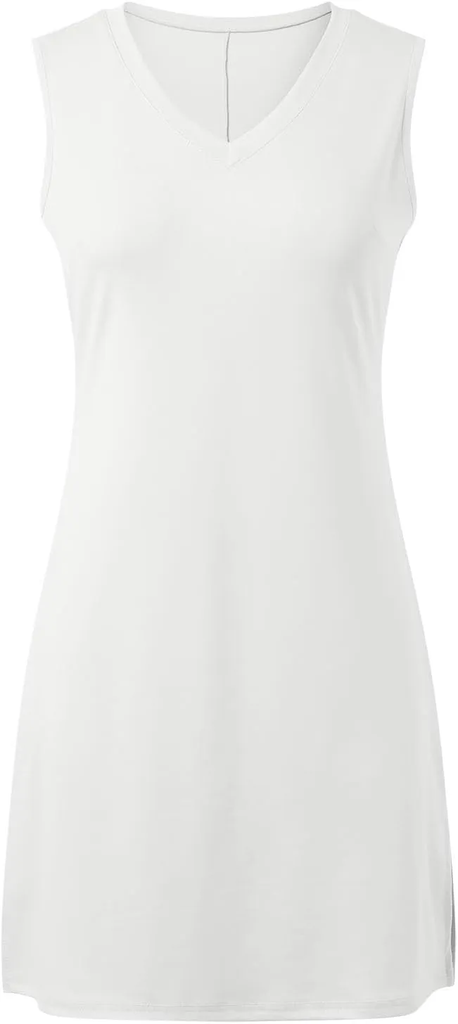 V-Neck Summer Casual Beach Dress for Women 2025 Vacation Women's Sleeveless Trendy Casual Sundress with Split