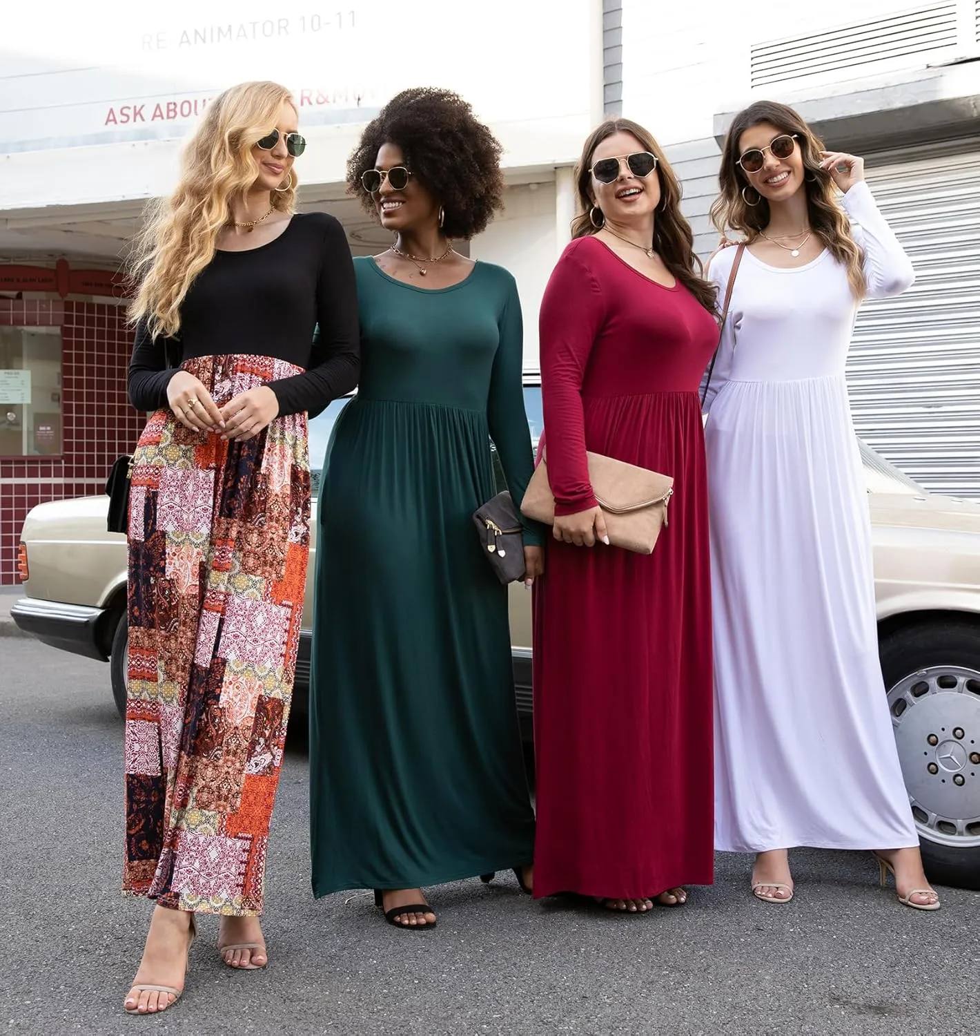 VIISHOW Women's Long Sleeve Loose Plain Maxi Dresses Casual Long Dresses with Pockets
