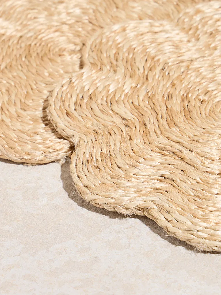 Westside Home Beige Jute Floral Design Trivet (Set of 2)
