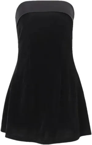 Women Strapless Sleeveless High Waist Temperament Dress Female Solid Slimming Mini Dresses