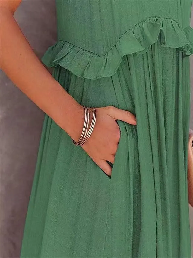 Women's 2024 Summer Sleeveless Halter Maxi Maxi Dress Casual Floral Tiered Flowy Long Sundress Boho Beach Dresses