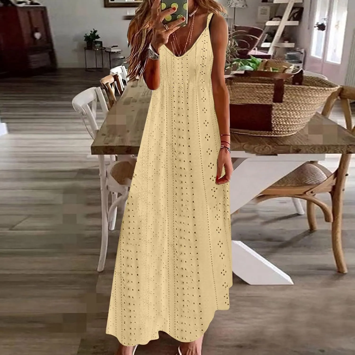 Women's Casual Dresses Corset Maxi Dresses Floral Tie Front Spaghetti Strap Sundress Casual Boho Flowy Long Dress